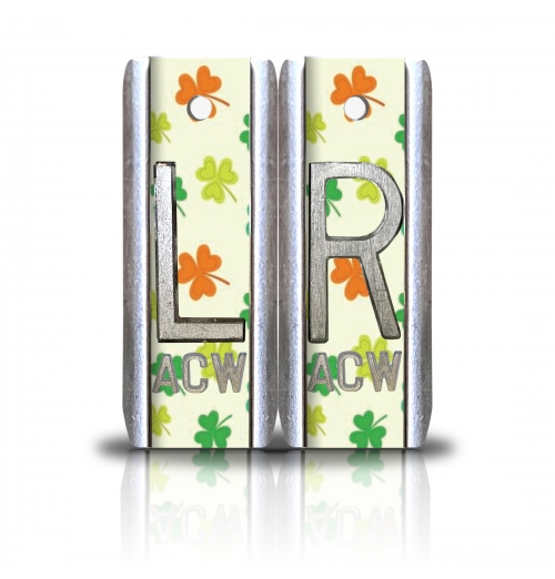 1 7/8" Height Aluminum Style Custom X Ray Markers, ShamRocks Design